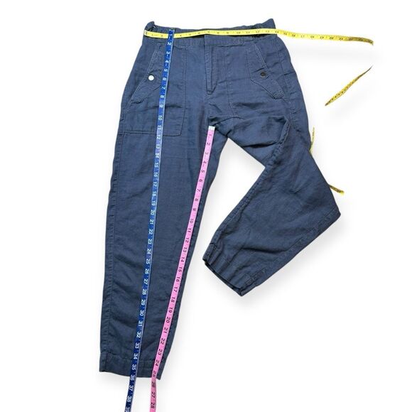 ATHLETA Women’s Granite Blue Strap Waist Linen Cropped Pants Size 2 - Picture 7 of 7